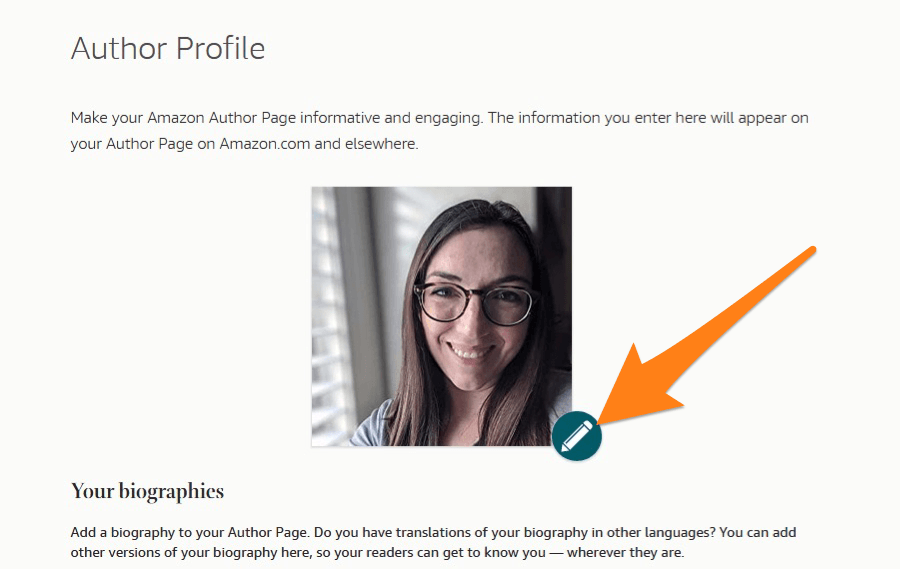 Add a profile pic to your Amazon author page