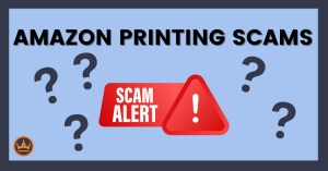 featured image that says amazon printing scams