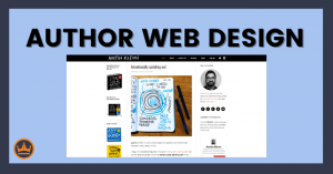 featured image that says author web design