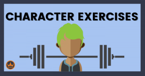 banner image that says character exercises