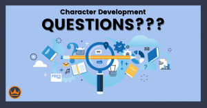 featured image that says character development questions