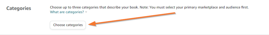 Choose Categories in KDP