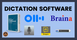 featured image that says dictation software