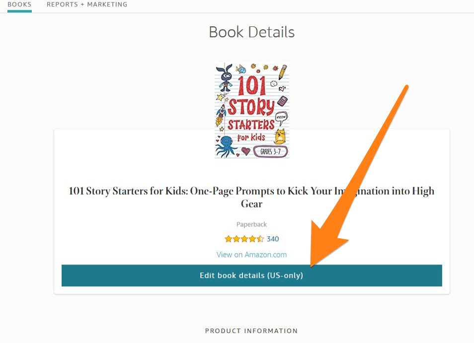 Edit book details on Amazon author page