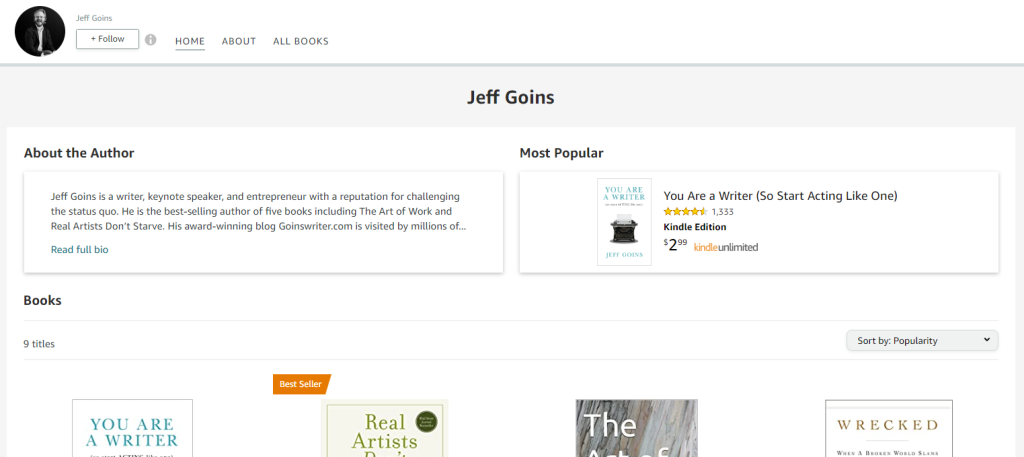 Jeff Goins Author Page