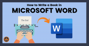 featured image that says how to write a book in microsoft word