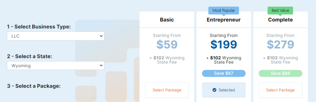 Choosing the state in MyCompanyWorks