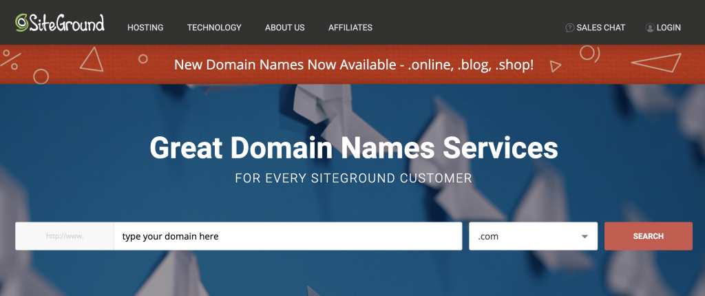 SiteGround homepage