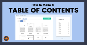 featured image that says how to make a table of contents