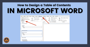 Featured image that says how to design a table of contents in microsoft word