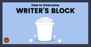 featured image that says how to overcome writer's block